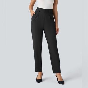 HALARA High Waisted Pocket Solid Work Tapered Pants in Black - L